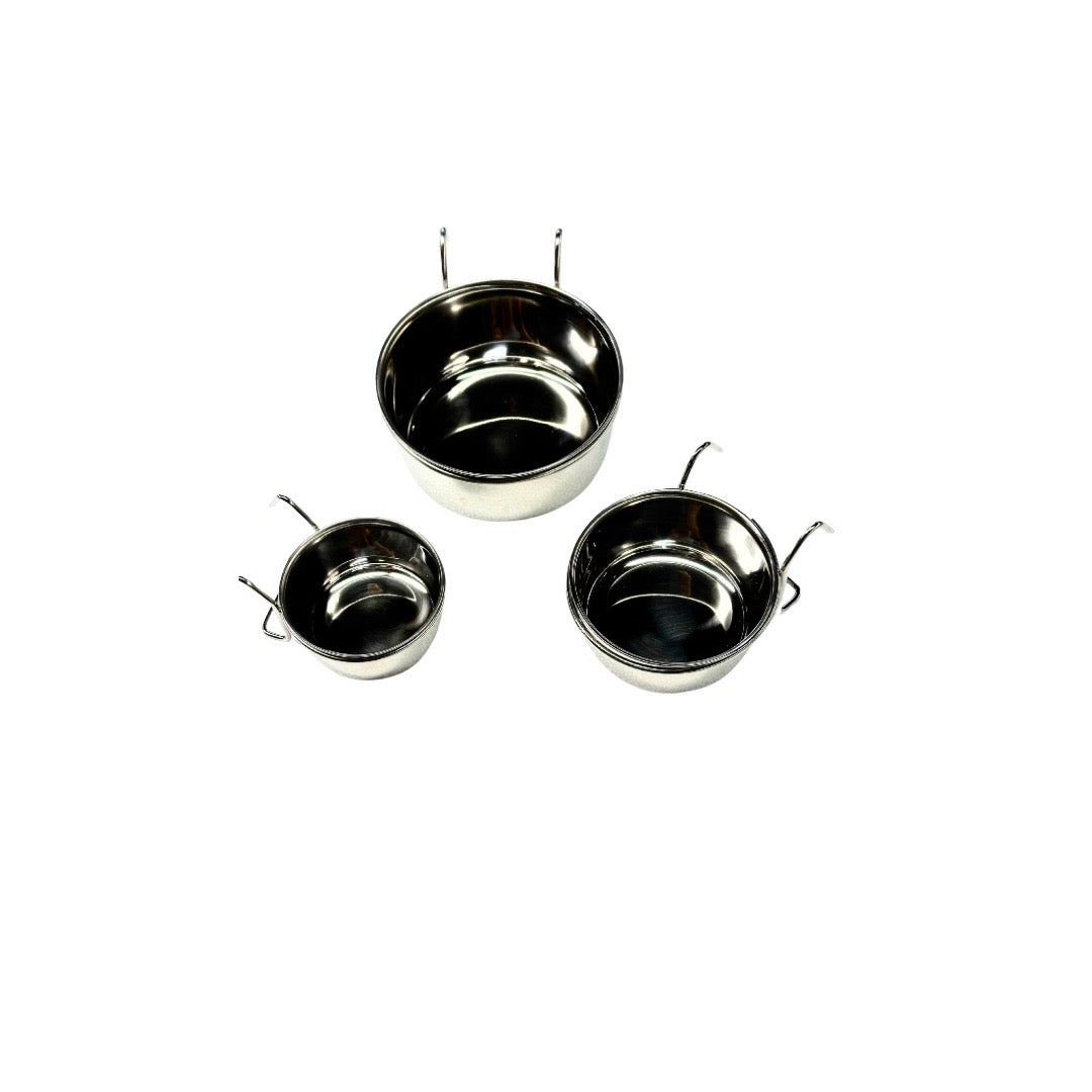 BIS Coop Cups, wire hanger, Stainless Steel Bowls, Feed/Water CCSS