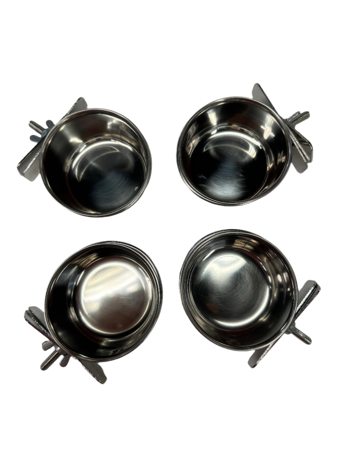 Coop Cups 10oz, clamp on, Stainless Steel, Feed/Water